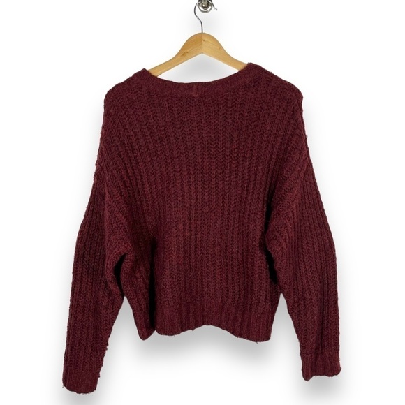 American Eagle Outfitters Cozy Crew Neck Sweater, Maroon Red, Size Small - Picture 10 of 10